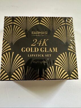 Farmasi 24K Gold Glam Lipstick Set - Black & Gold Art Deco
